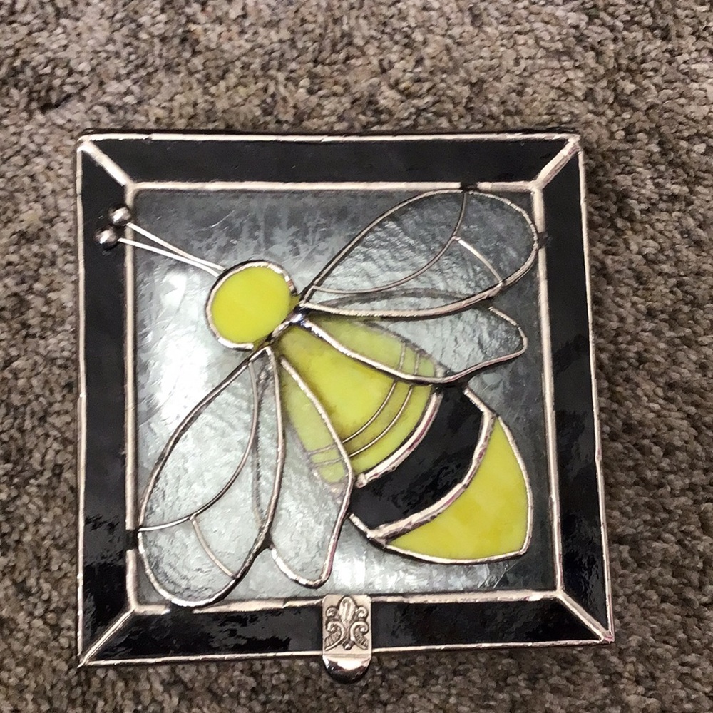 Bee box , hand made leaded glass